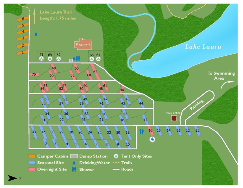 Plum Creek Park Campground Map
